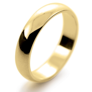 D Shape Light - 4mm (DSSL4-Y) Yellow Gold Wedding Ring